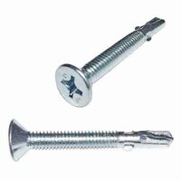 TEKFR14314 1/4"-20 X 3-1/4" Flat Head, Phillips, Reamer, Self-Drilling Screw, w/Wings, Zinc